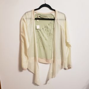 Anthropologie Knitted Dove Silk Cardigan..L